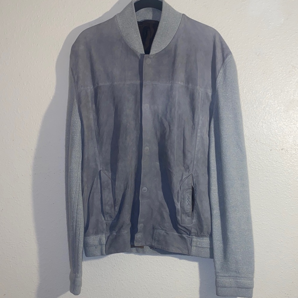 Ermenegildo Zegna Two-Tone Gray Bomber Jacket